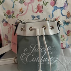 Juicy Couture Denim Beach Crossbody Drawstring Bucket Bag