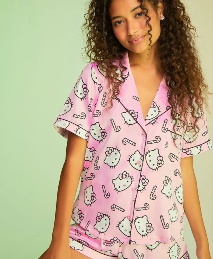 Hello Kitty & Friends x Forever 21 Satin Shorts & Shirt Set- Medium