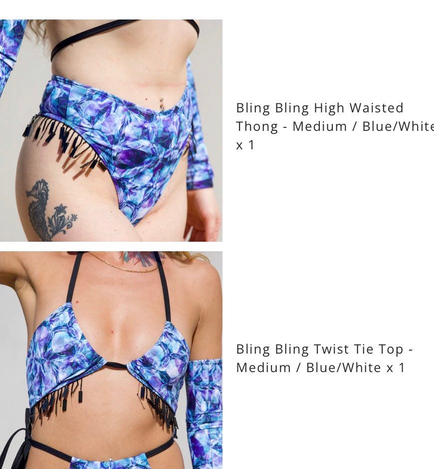 NWT Freedom Rave Wear Bling Bling Set