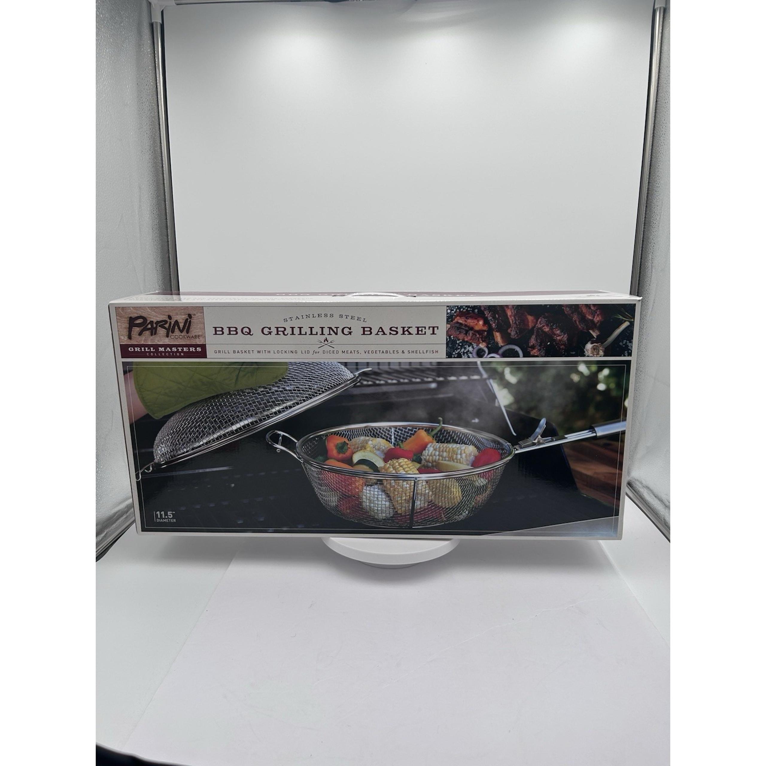 Parini Stainless Steel BBQ Grilling Basket With Locking Lid brand new in box