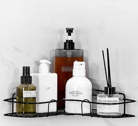 3pc Wall Mounted Bathroom Shelf, No Punching Triangle Storage Rack