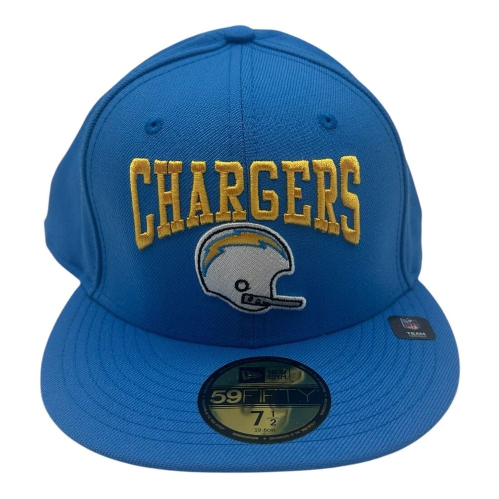 New Era 59Fifty Los Angeles Chargers Hat Cap 7 1/2 Blue Throwback Helmet NFL