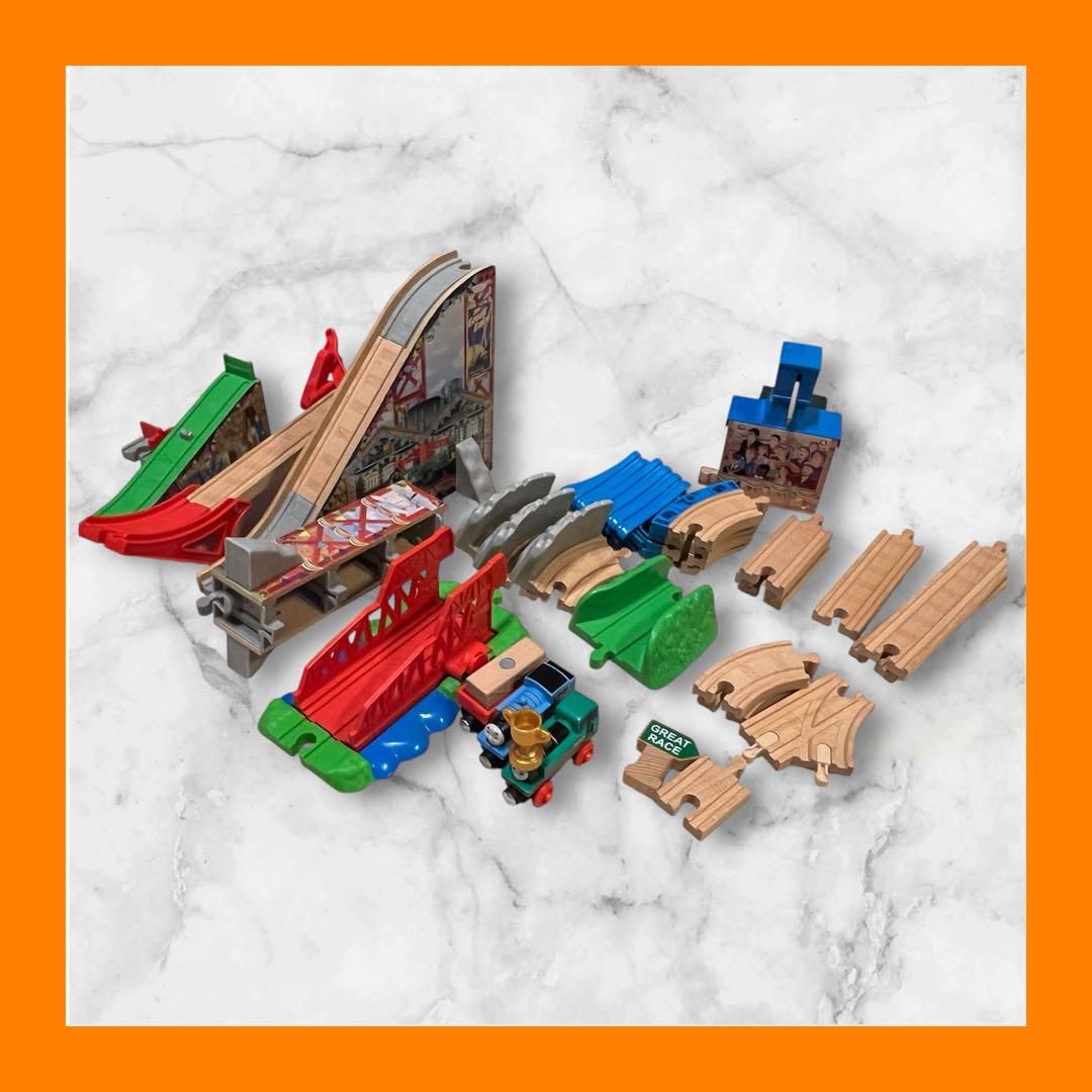 Thomas & Friends Wooden Race Day Set, Wooden Train, Train, Track