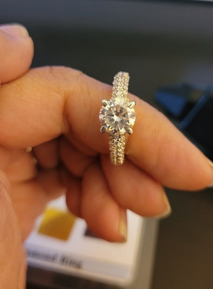 Off white diamond ring