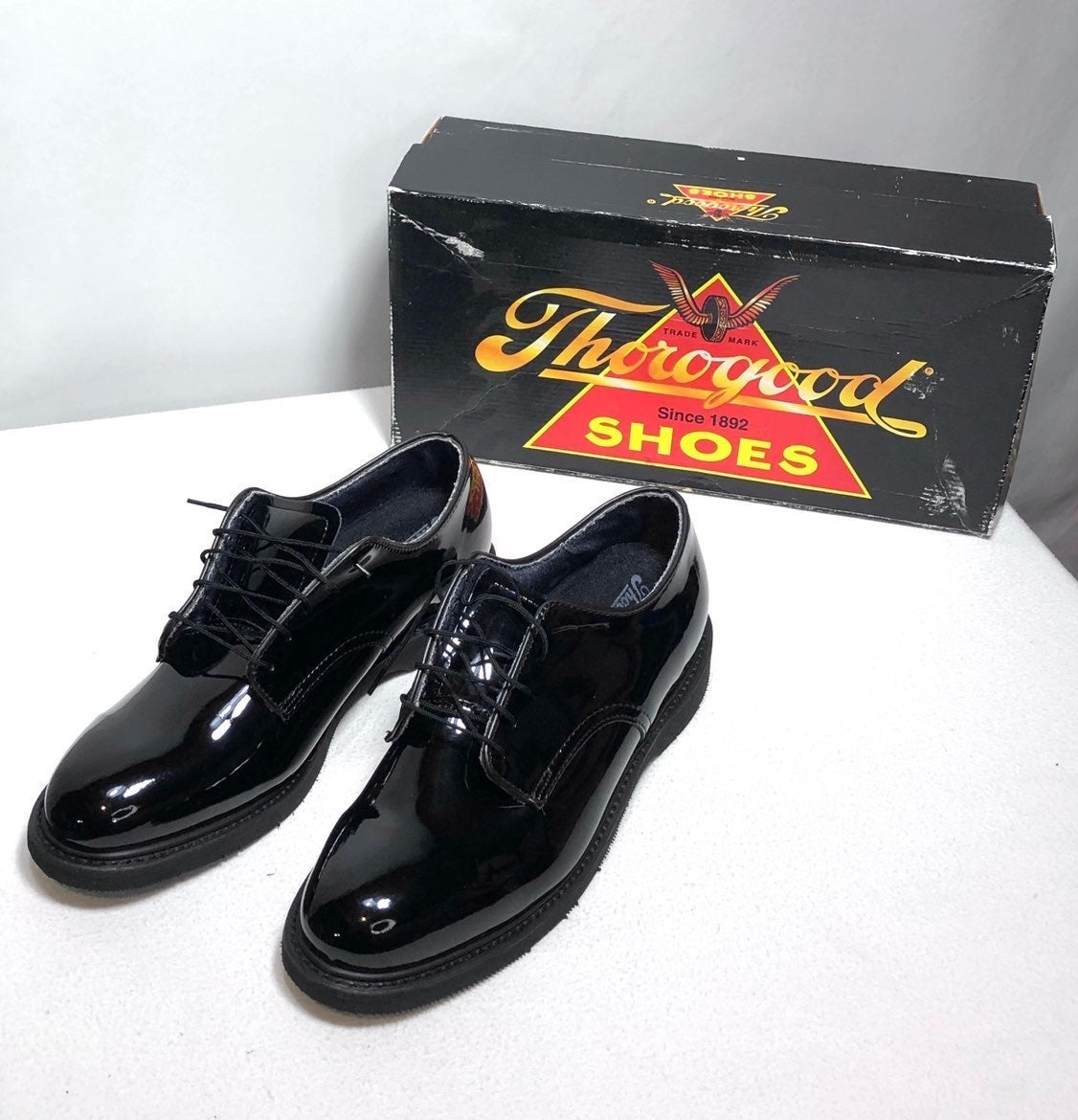 Thorogood Black High Gloss Oxford 8.5
