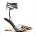 Jeffrey Campbell Medici Sandal in Black Patent & Silver NWOB
