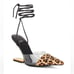 Jeffrey Campbell Medici Sandal in Black Patent & Silver NWOB