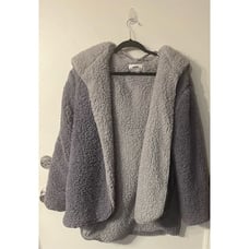 Urban Outfitters Purple Open Front Oversized Teddy Sherpa Hooded Coatigan XS/S