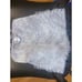 Genuine Goat hide fur small handbag, with top handles, silver gray