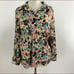 Vintage 70s Floral Top Medium Blouse Button Front Long Sleeve Montgomery Ward