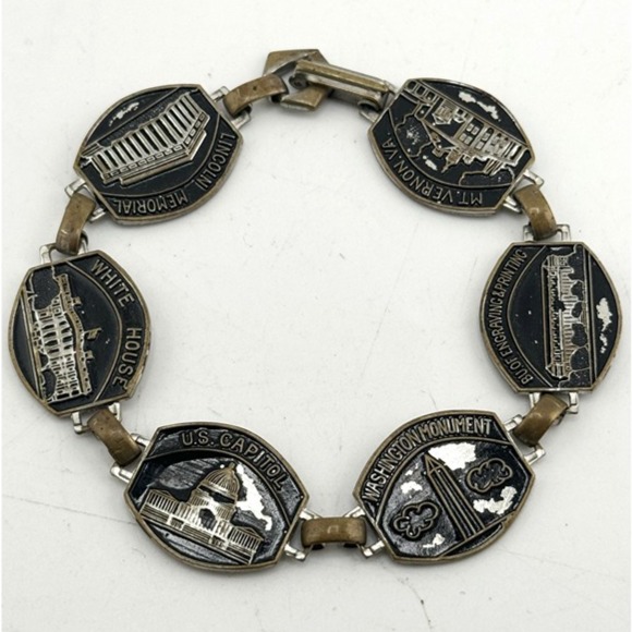 Vintage Washington DC Capitol Monuments Souvenir Bracelet