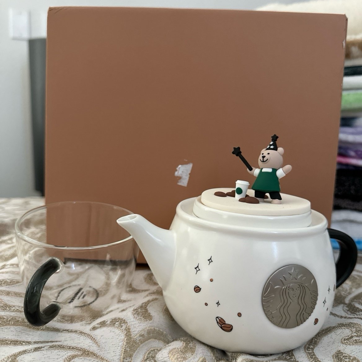 Starbucks bear teapot and cup set