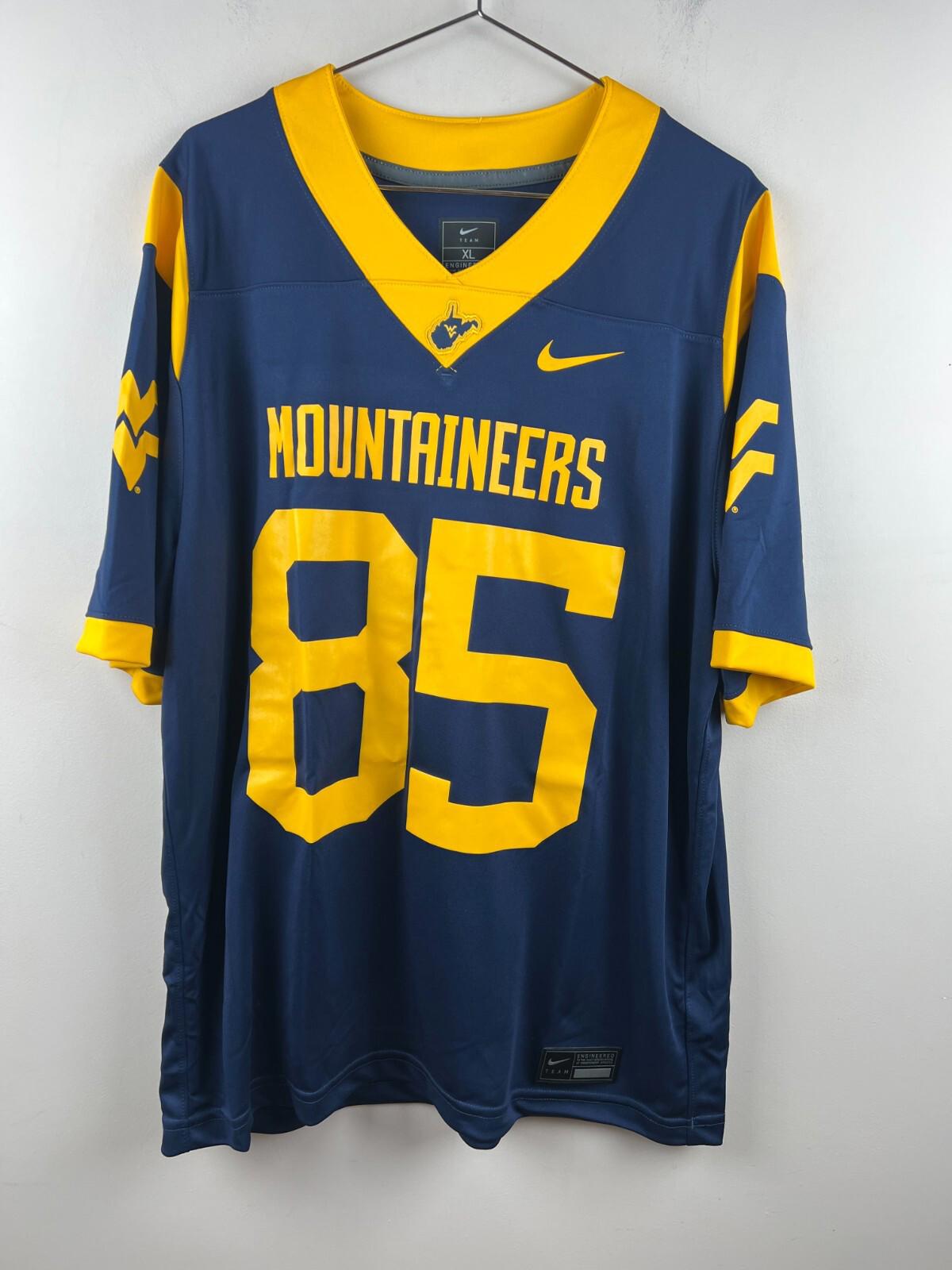 West Virginia Mountaineers Nike Jersey #85 ROETT XL Blue Gold Dri-FIT NCAA 2025