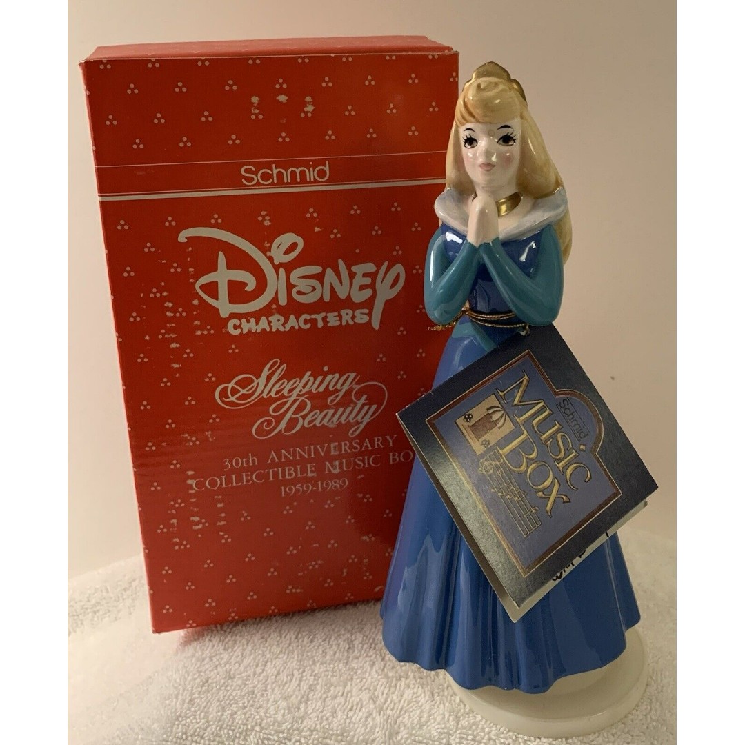 Disney Sleeping Beauty Music Box by Schmid 30th Anniversary 1959-1989 NIB 8 inch