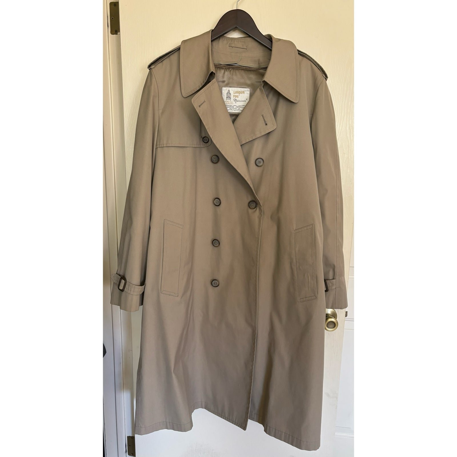 Vintage London Fog Classic Beige Cotton Maincoats Shell