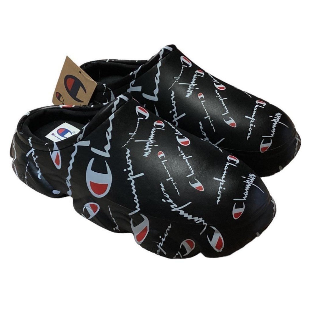 Champion Super Meloso Warped Mens 11 Slip On Logo Clogs Black Multicolor NEW