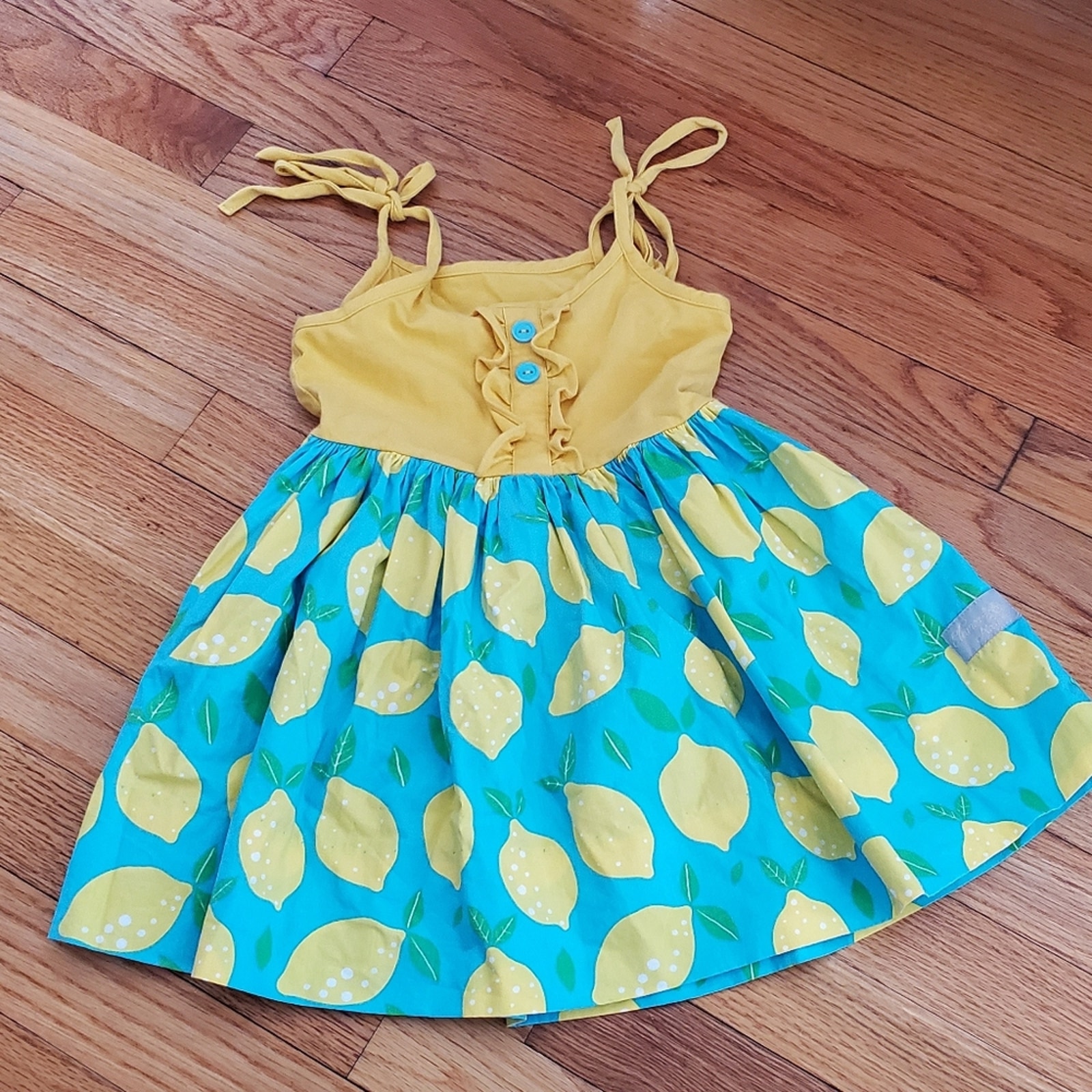 Eleanor Rose Judy Dress Lemons blue yellow size 3 4