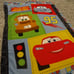 CARS The Disney Movie Handmade Embroidered Top with BLUE MINKY Back 28 x 40