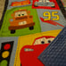 CARS The Disney Movie Handmade Embroidered Top with BLUE MINKY Back 28 x 40