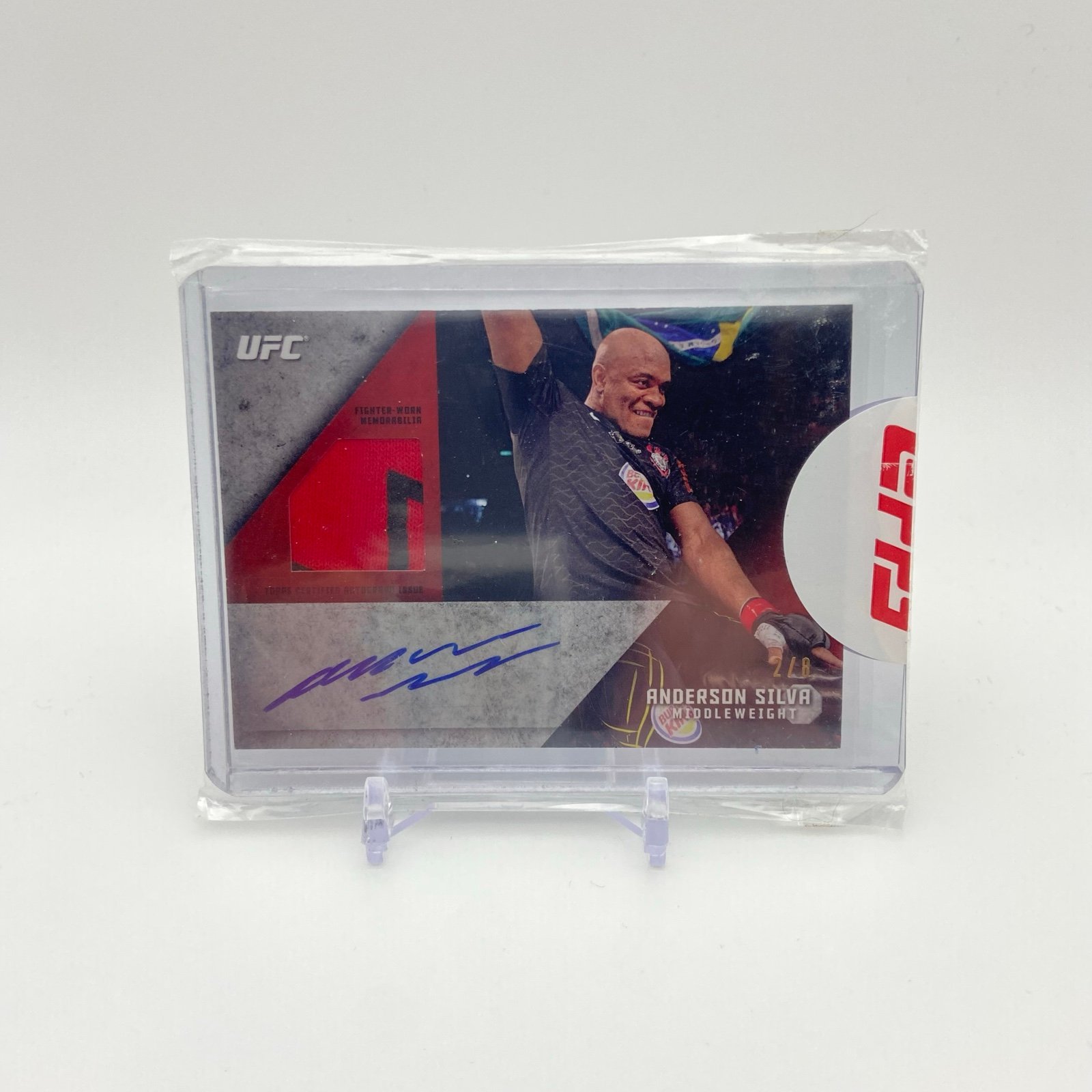 2015 Topps UFC Knockout Auto Relic Red /8 Anderson Silva