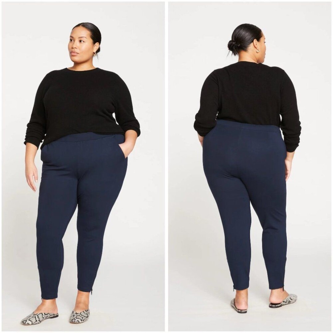 Universal Standard Moro Pocket Signature Ponte Pants in Navy Blue Size M (18-20)