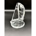 Beautiful Mini Sailboat Crystal Paperweight Figure Sculpture Clear Shine Glass