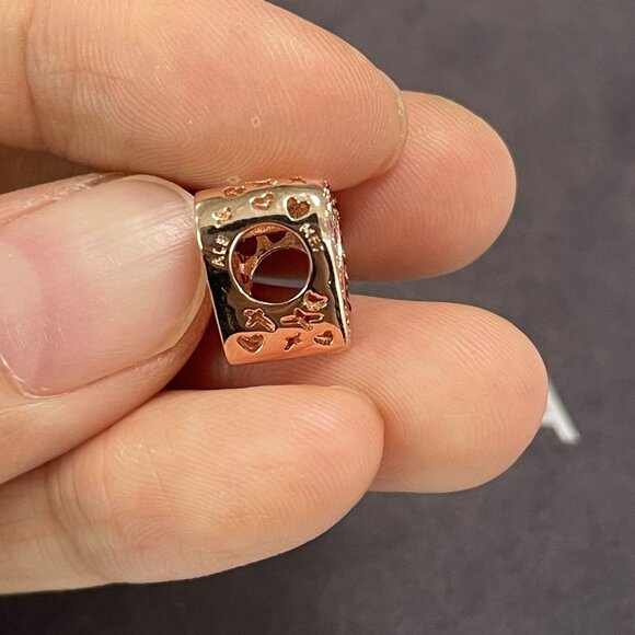 Pandora Sparkling Ruby Red & Pink Freehand Heart Bead