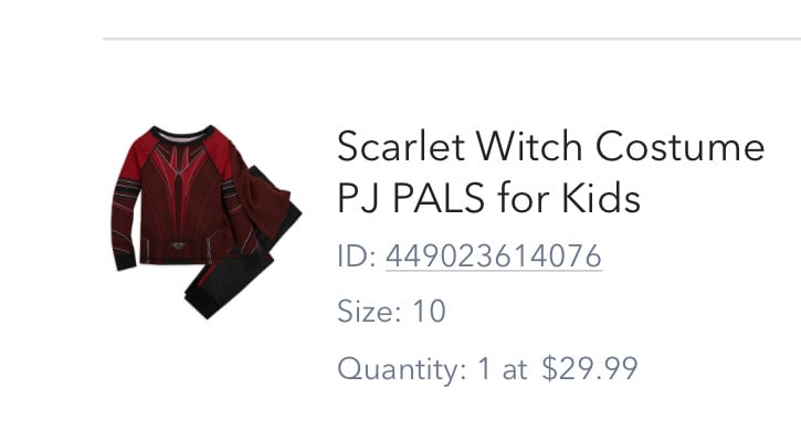 Scarlet Witch PJ for Kids