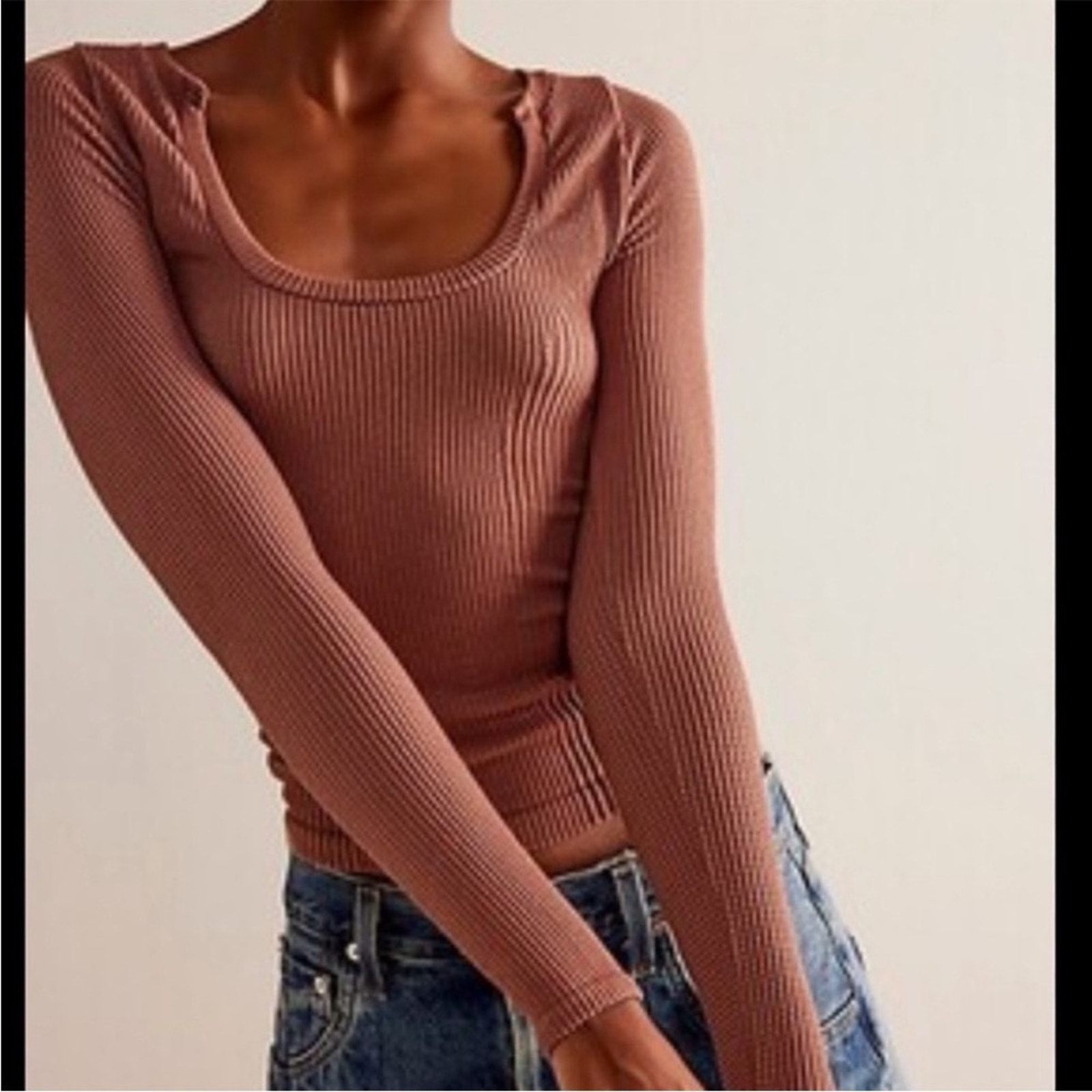 Free People Intimately Clean Slate Seamless Layering Top Withered Rose XS/S NWT