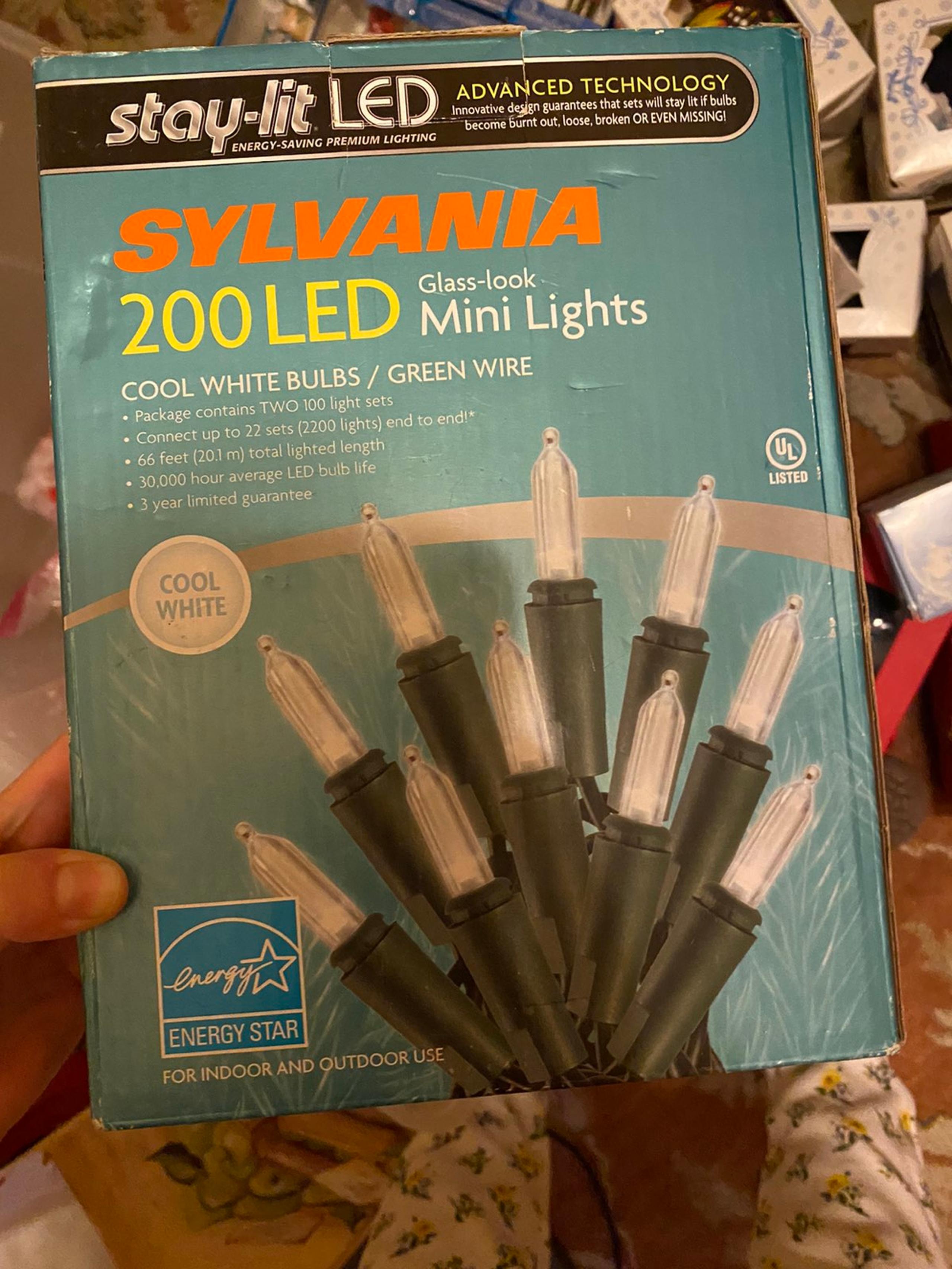Sylvania 200 led glass look mini christmas lights