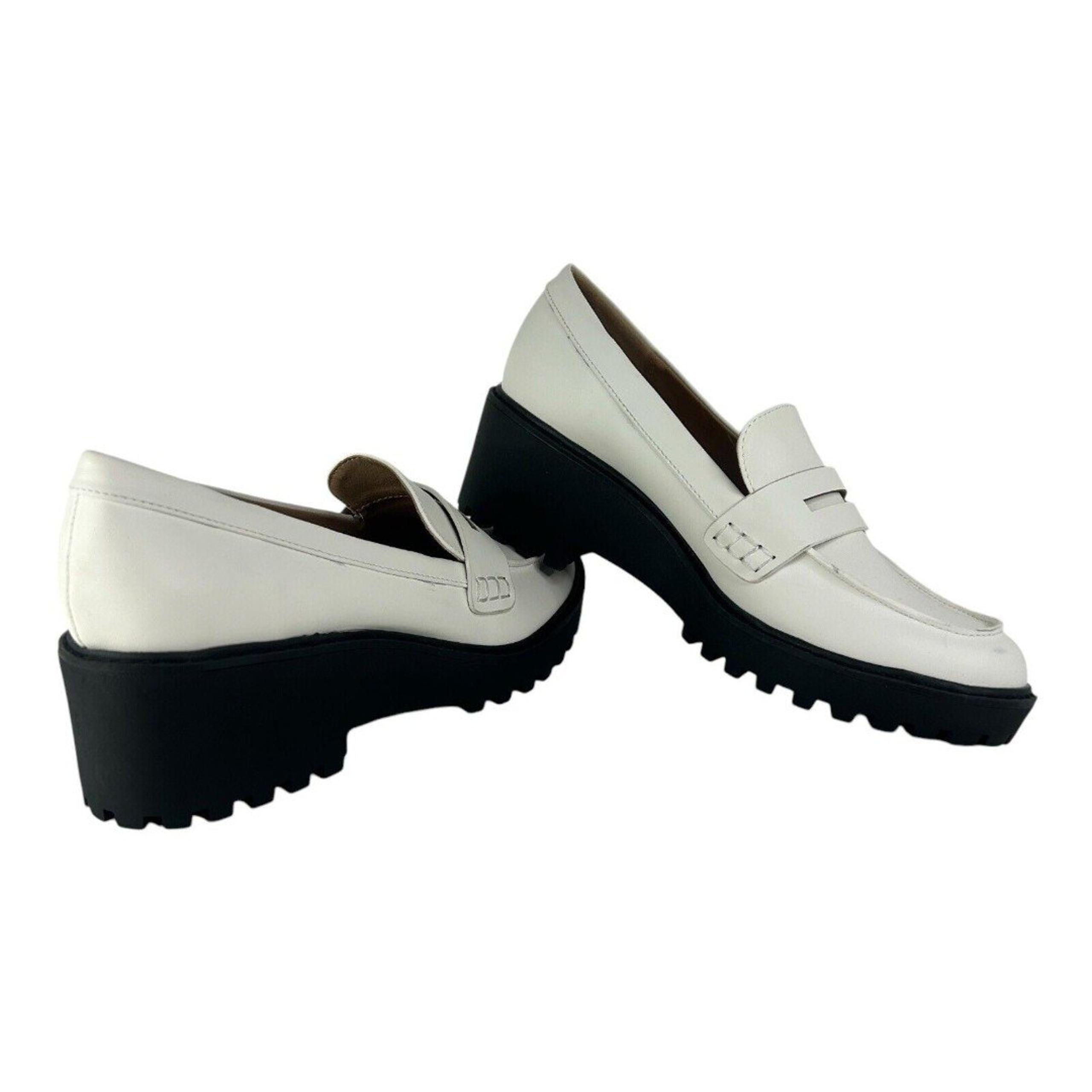 DV By Dolce Vita Shoes Randee Chunky Platform Slip On White Loafers Women’s 9