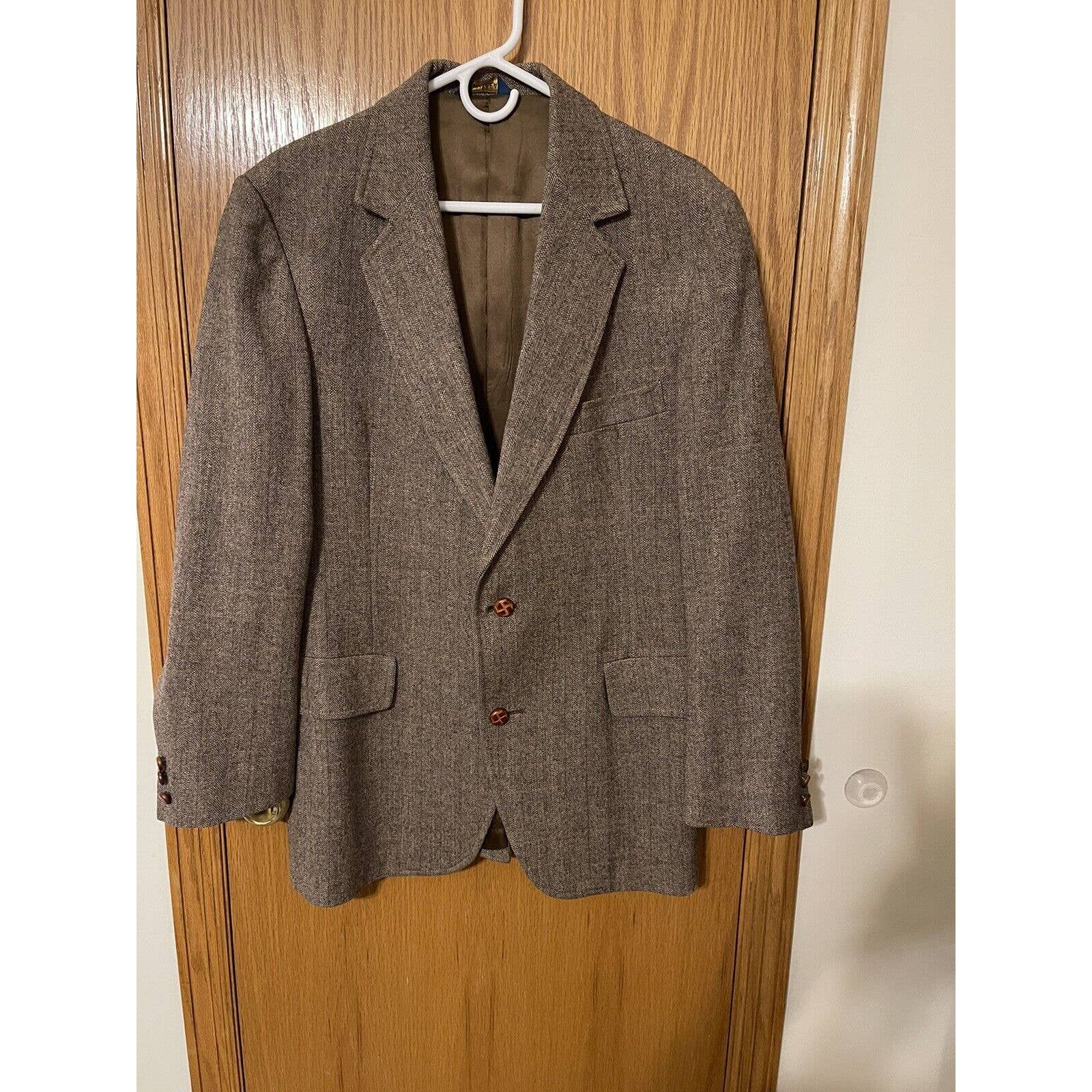 Brown / tan Vintage Pendleton 100% virgin wool sports coat blazer