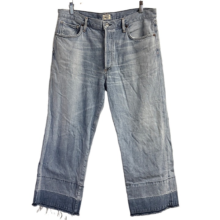 Citizens of Humanity Women's 32 Cora Crop Relaxed Undone Hem Denim Jean