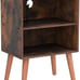 Night Stand with Charger Station, Bedside Table with LED Lights