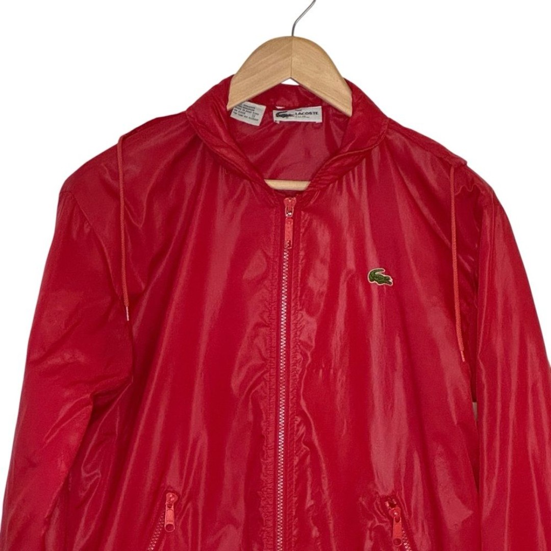 Lacoste Izod Vintage Red Unisex Windbreaker Rain Jacket Size Small