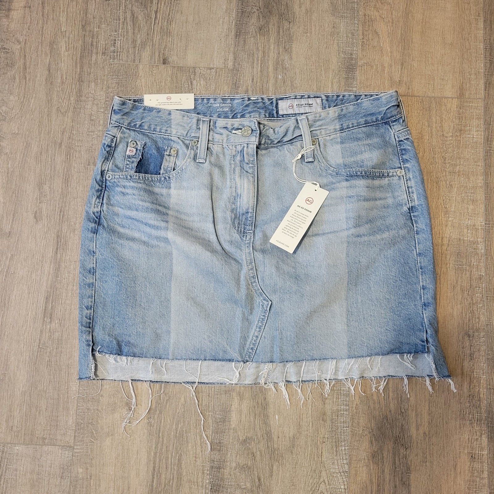 AG Adriano Goldschmied Jeans The Sandy Colorblock Patchwork Mini Skit Size 32