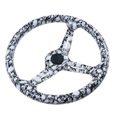 BRAND NEW UNIVERSAL 350MM Skull Graphic Acrylic Deep Dish 6 Holes Steering Wheel