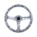 BRAND NEW UNIVERSAL 350MM Skull Graphic Acrylic Deep Dish 6 Holes Steering Wheel