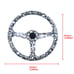 BRAND NEW UNIVERSAL 350MM Skull Graphic Acrylic Deep Dish 6 Holes Steering Wheel