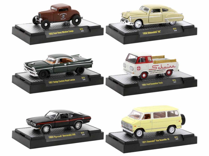 Auto Meets Set of 6 Cars IN DISPLAY CASES Release 73 Limited Edition 1/64