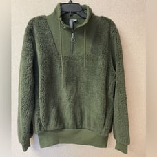 Sweaty Betty Women's Large Sherpa Half Zip Long Sleeve Sweatshirt Green New