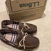 L.L. Bean Chocolate Brown Flannel Lined leather Moccasin Slipper sz 6 NEW