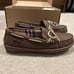 L.L. Bean Chocolate Brown Flannel Lined leather Moccasin Slipper sz 6 NEW