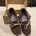 L.L. Bean Chocolate Brown Flannel Lined leather Moccasin Slipper sz 6 NEW
