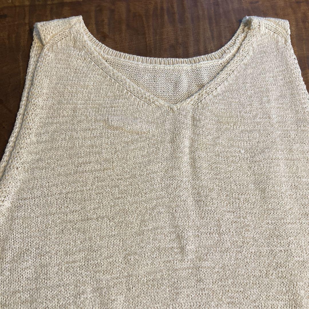 Excellent Condition】RITTO/Ritto Cotton V-Neck Ribbon Vest, IENA
