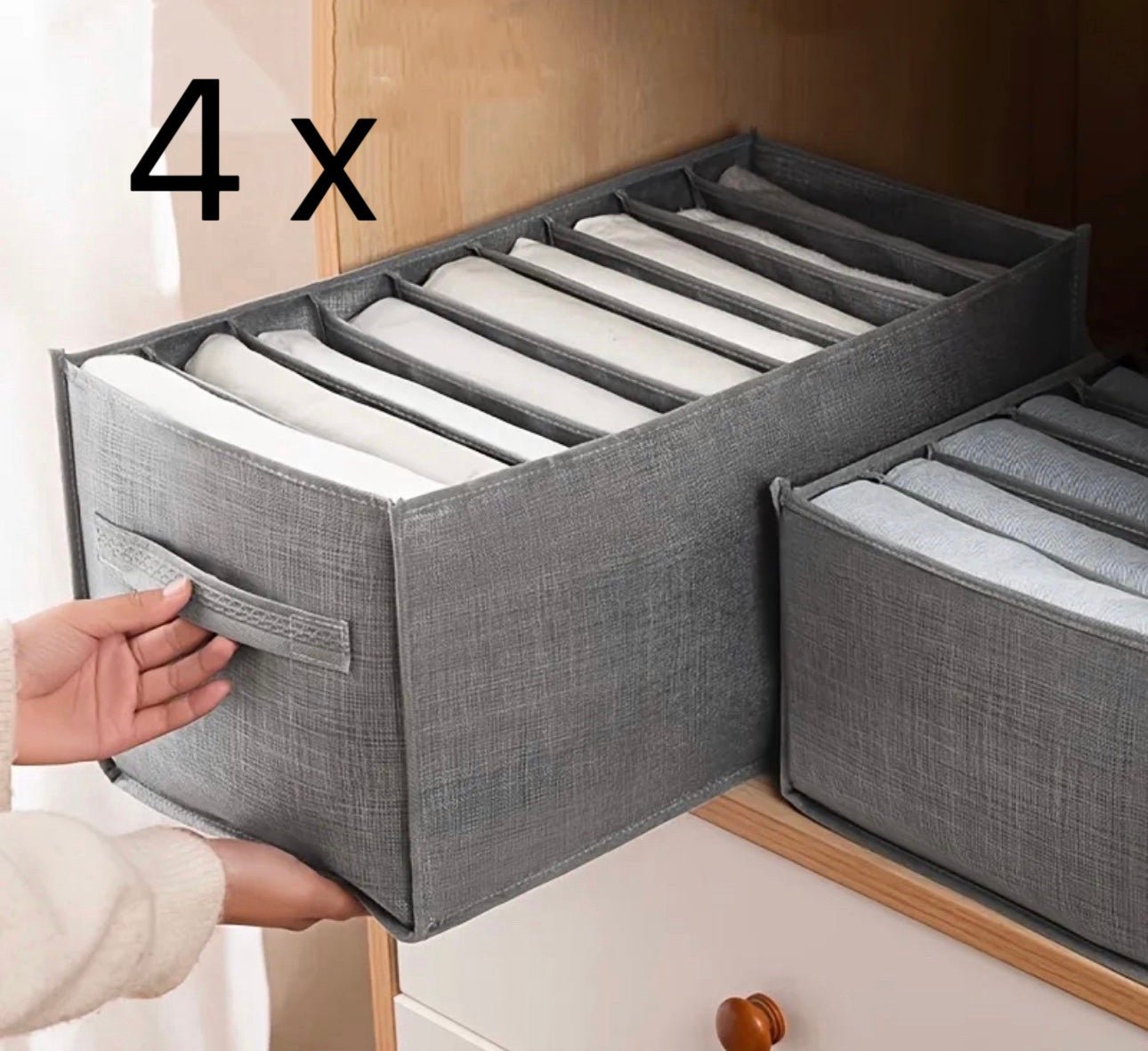 4 pack storage organizers, closet organizer for shirts or pants New. New in pack