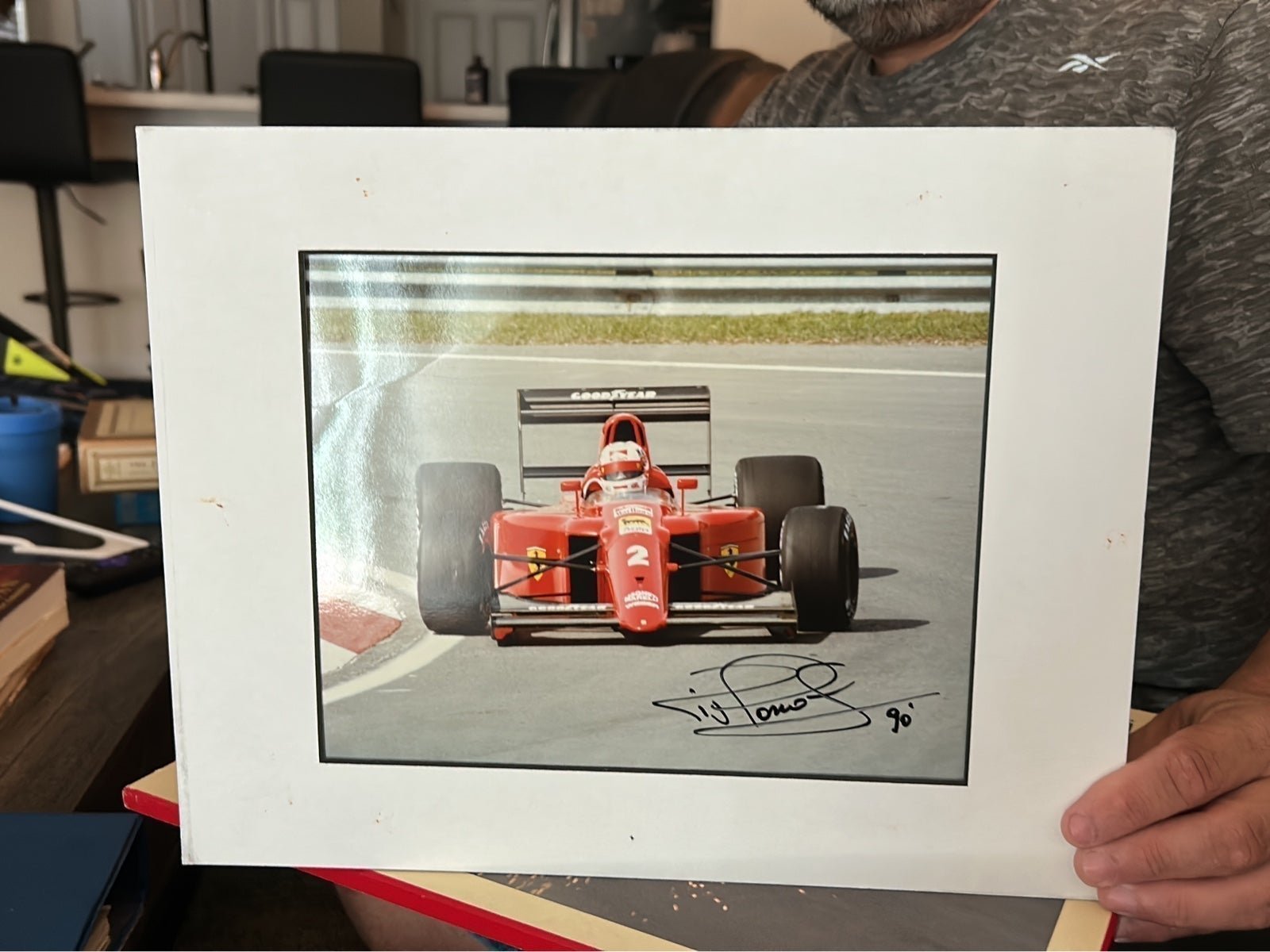 Nigel Mansell Ferrari autographed