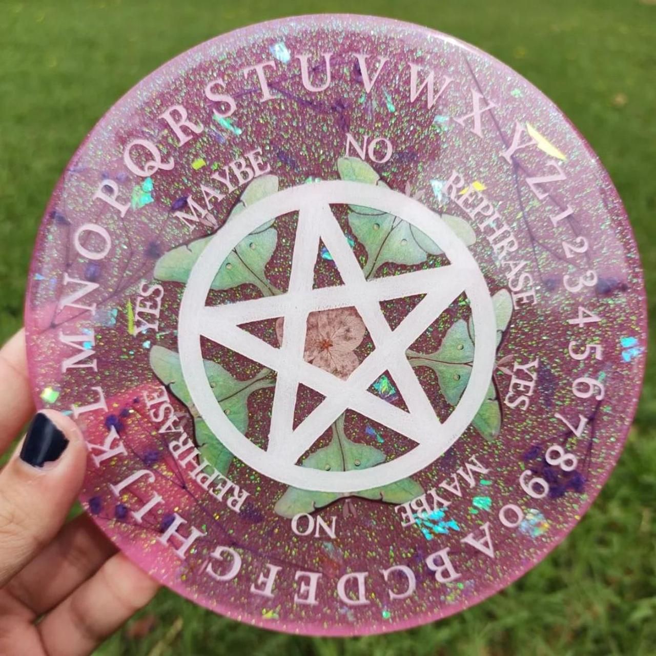 Handmade Resin Pink Luna Moth Pendulum Board