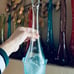 Vintage Viking Aqua Blue Stretch Swung Vase