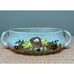 Vintage 1970's ARNELS Ceramic Mushroom Beige Casserole Dish Retro Signed